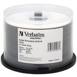 VERBATIM DVD-R MEDIA 8X 4.7GB 50-PK SPINDLE INKJET HUB PRINTABLE W/LOGO (White) (Retail)