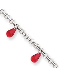 Sterling Silver Red CZ Bracelet QG1781-7"