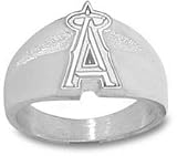 Los Angeles Angels of Anaheim "A" 5/8" Men's Ring - Sterling Silver Jewelry (Size 10 1/2)