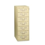TENNSCO / TNNCF758PY / 7-Drawer Multimedia Cabinet for 5 x 8 Cards, 19-1/8w x52h, Putty / Sold as 1 EA