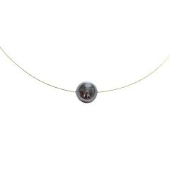 Gemshine MK-Perlen Kette *Tahiti Grau* 12mm 585 Gold