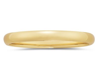 3 mm Plain Domed Comfort-Fit Women's Wedding Band in 14k Yellow Gold