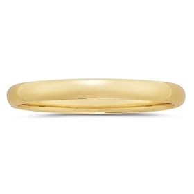 3 mm Plain Domed Comfort-Fit Men's Wedding Band in 14k Yellow Gold