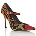Beverly Feldman Multi-Media Leather Collage Mary Jane Pumps
