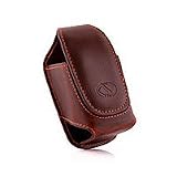 Naztech Ultima Coffee Brown Leather Case for Most Flip Phones