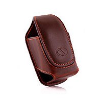 Naztech Ultima Coffee Brown Leather Case for Most Flip Phones
