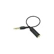PCMICROSTORE brand Apple iPhone Black 3.5mm Earphone Headphone 3" Inch Extension Adapter (Allow use of non-oem headphone with this adapter)