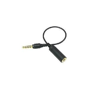 PCMICROSTORE brand Apple iPhone Black 3.5mm Earphone Headphone 3" Inch Extension Adapter (Allow use of non-oem headphone with this adapter)