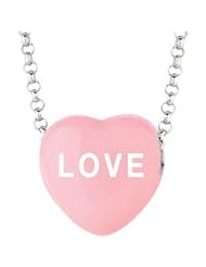 Sweethearts Enamel "Love" Heart on 16" Necklace Pendant with Gift Box