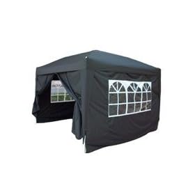 Quictent 3x3 Meter Black Pop Up Gazebo Canopy With Sidewalls and Bag
