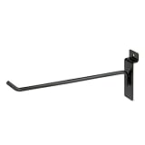 Quality Store Fixture 8" Deluxe Slatwall Hook -Black -Box of 96
