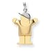 14k Two-Tone Puffed Boy with Hat on Right Engraveable Charm - JewelryWeb
