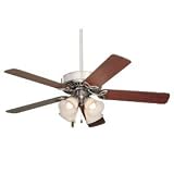 Emerson Fans CF711BS 50 Builder Plus Traditional Brushed Steel Ceiling Fan w/ Light & Blades