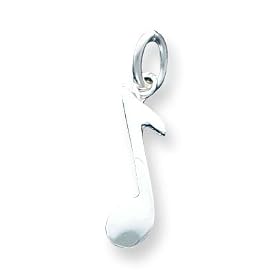 Buy Sterling Silver Music Note Charm with 20 inch Sterling Silver Chain made by A Great Jewelry Co. now!
