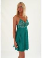 SeXy Plus Size Chemise Nightgown Lace Sapphire or Jade Queen Nightie Lingerie Color Combo: Jade 1X