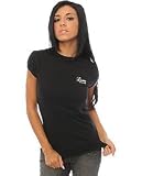 Luxirie by LRG - Luxirie by LRG The Lux Roots Cap Sleeve T-Shirt in Black,T-shirts for Women