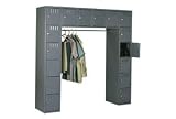 Steel Locker 16 Person 72x18x72 Without Legs 16 Doors Assembled Gray