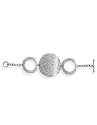 Wide Scroll Coil Spiral Circle Design Toggle Bracelet