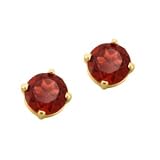 14K 1.20 CTW Round Garnet Stud Earrings