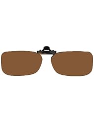 Polarized Clip on Flip up Plastic Sunglasses, Narrow Rectangle, 52mm or 2 Wide X 31mm or 1.25... by 