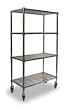 Storelogic 2HDE6 Wire Cart, 4 Shelf, 48x18x70, Chrome
