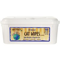 dog allergy to fleas:Earthbath All Natural Hypo-Allergenic and Fragrance-Free Cat Wipes, 100 Wipes