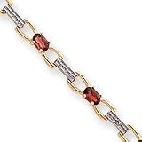 14k Fancy Diamond Garnet Bracelet - 7 Inch