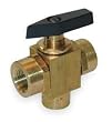 Industrial Grade 1WMV7 Ball Valve, Two Piece, 3/8 In, Brass Body