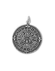 Sterling Silver Antique Design AZTEC Calendar Pendant