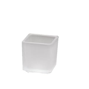 Biedermann and Sons Square Frosted-Glass Votive or Tea-Light Candleholders, Set of 12 by 