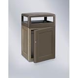 Keystone 8000 48 gallon Concrete Front Door Architectual Bronze with Sierra Brown Concrete Waste Receptacle KSR48SD-8000PL