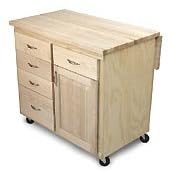 Catskill Craftsmen - 6520 - Titan Butcher Block Island - Lacquered Birch - 5 Drawer Drop... by Catskill Craftsmen