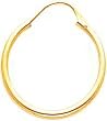 14K Yellow Gold Hoop Earrings Polished Jewelry New AP
