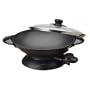 Aroma 5-Qt Heat Retaining Cast Metal Electric Wok Black