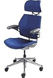 Humanscale Freedom Task Chair, Headrest, Advanced Gel Armrests, Blue / Graphite Frame