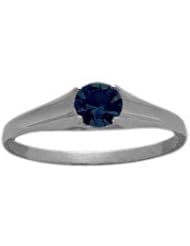 14 Karat White Gold Genuine 0.30tcw. Sapphire September Baby Gemstone Ring