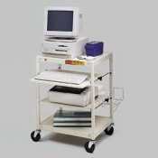 Multi-Level Workstation with Mouse Pad Shelf- Putty/ Beige