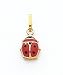 Red And Black Enameled Ladybug Charm, 14K Yellow Gold