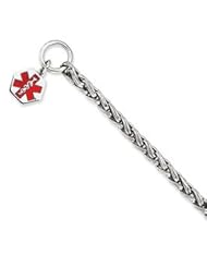 Sterling Silver Engraveable Enameled Hexagon Medical ID Bracelet