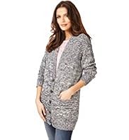Indigo Collection Space Dye Chunky Knit Longline Cardigan