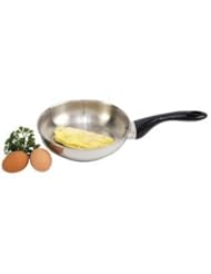 Kitchen: Precise Heat 8-1/4inch 12-Element T304 Surgical Stainless Steel Omelet Pan Phenolic Handle - Precise Heat