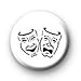 THEATRICAL THEATRE MASKS Pinback Button 1.25