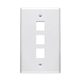 3-Port Single Gang Keystone w/ o Labeling, White