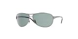 Ray-Ban RB 3342-004/58 WARRIOR Gunmetal-Grey Sunglasses With Crystal Green POLARIZED Lenses- 63mm