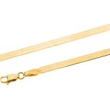 14K Yellow Gold Solid Flexible Herringbone Chain - 16 inches