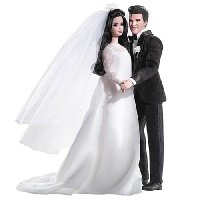 Elvis and Priscilla Wedding Barbie Dolls Set