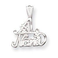 21 LKKfsypL Sterling Silver DiamondCut Number 1 Nana Pendant