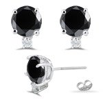 21 LtchDacL. SL160  4.00 Cts Black & White Diamond Earrings in Platinum