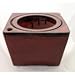 Square Self Watering Ceramic Pot with Felt Feet - Red - 6