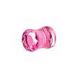 2 Gauge Pink Solid Diamond Cut Cubic Zirconia Saddle Plug